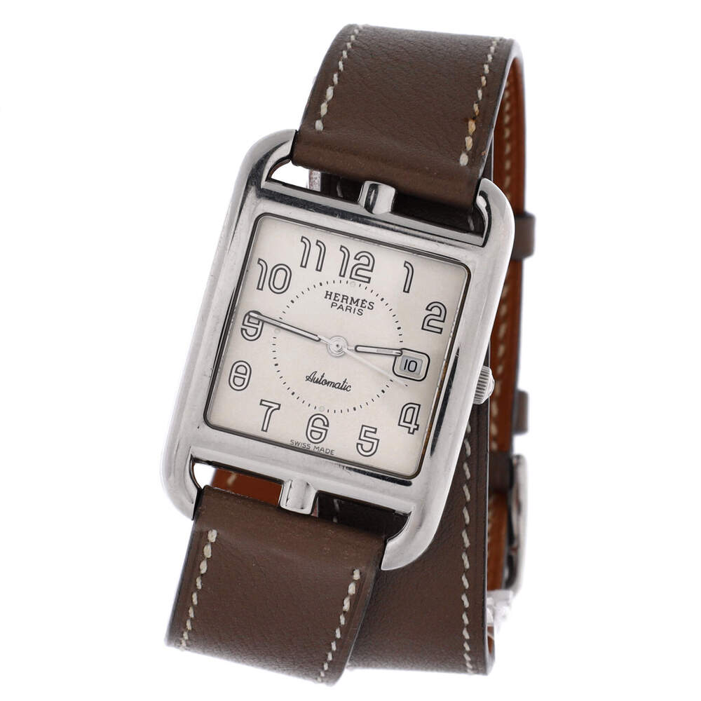 Hermes 29 Cape Cod Double Tour Automatic Watch Stainless Steel and Leather